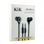 Wholesale KIK 555 Stereo Earphone Headset with Mic and Volume Control (555 Black)